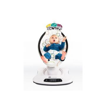 Balansoar, 4Moms, MamaRoo 4.0, 2 in 1, Electric, Bluetooth, Cu jucarii interactive, Cu sunete, Plush Multicolor