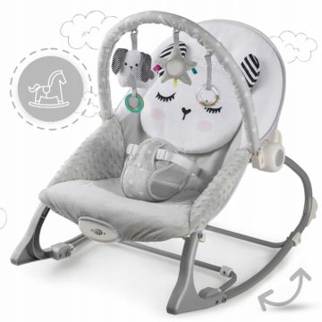 Balansoar multifunctional cu vibratii panda 3 jucarii Ricokids 7323 gri