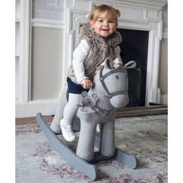 Balansoar din lemn Little Bird Told Me Stirling Mac Rocking Horse cu tesaturi senzoriale pentru fetite si baieti 9 luni+ Balansoar din lemn Little Bird Told Me Stirling Mac Rocking Horse cu tesaturi senzoriale pentru fetite si baieti 9 luni+