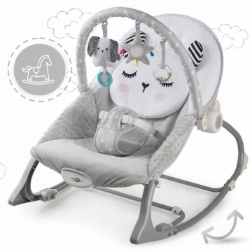 Balansoar multifunctional cu vibratii panda 3 jucarii Nukido 705100 Gri
