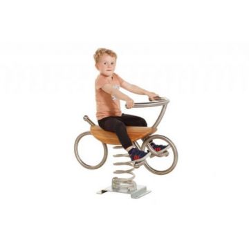 Balansoar Pe Arc Pentru Copii Bicicleta, Otel Inoxidabil Si Lemn, Cu Prindere Pe Beton KBT