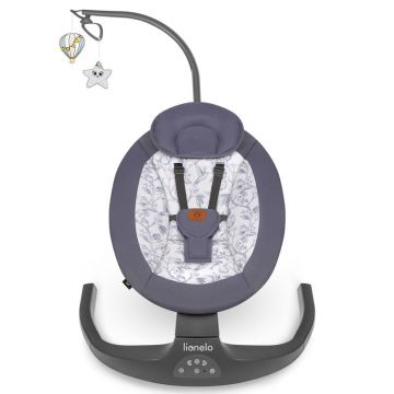 Balansoar si sezlong Lionelo Ralf 2 in 1 electric cu telecomanda si cablu USB GriAlb