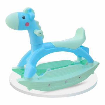 Calut 2 in 1 balansoar cu roti si muzica, Rocky Blue Calut 2 in 1 balansoar cu roti si muzica, Rocky Blue