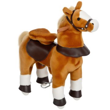 AIYAPLAY cal de mers pentru copii, cal pe role, pentru copii 3-5 ani, greutate maximă 60 kg, 70 x 28 x 70 cm, maro | Aosom Romania
