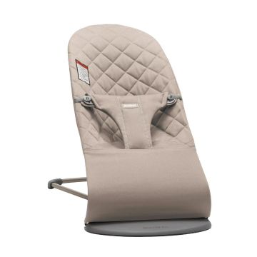 BabyBjorn - Balansoar  din tesatura matlasata cu aspect Clasic, Bliss Sand Grey