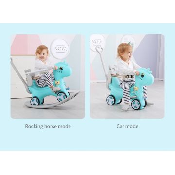 Balansoar 3 in 1 Nichiduta Garden Happy Unicorn Bordeaux Red, transformabil in vehicul fara pedale cu maner parental,roti EVA,centuri de siguranta,jucarie muzicala,spatar si bara de siguranta detasabile