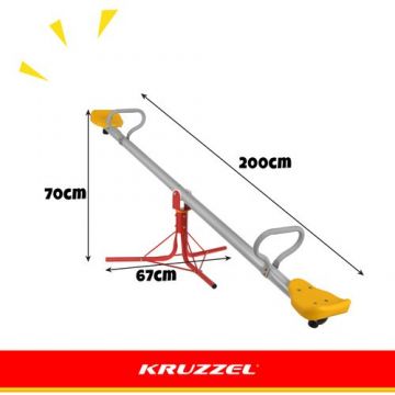 Balansoar de gradina pentru 2 copii Kruzzel, model 2 in 1 si carusel 360, pana la 75 kg