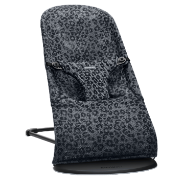 Balansoar din Mesh pentru copii BabyBjorn Bliss, Antracite/Leopard - Editie Limitata