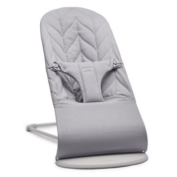 Babybjorn - Balansoar din tesatura matlasata cu aspect delicat de petala Bliss Light Grey