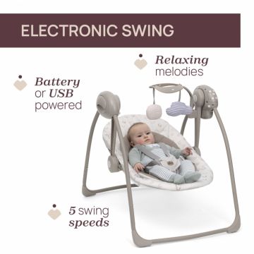 Balansoar electronic muzical pentru bebelusi Chicco SwingPlay Vanilla 0 luni+