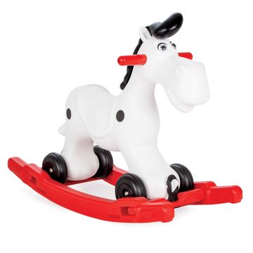 Balansoar multifunctional 2 in1 pentru copii cu roti Pilsan Cute Horse,baza detasabila,material rezistent,utilizare interiorexterior