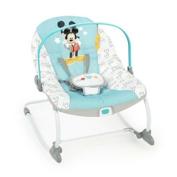 Balansoar multifunctional, Bright Starts, Original Bestie, De la nastere, Greutate suportata 18 kg, Cu vibratii, Arcada de jucarii detasabila, 2 pozitii de inclinare spatar, Transformabil in scaunel, Multicolor