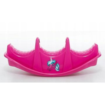 Balansoar pentru copii Dohany Roz cu manere de sustinere,utilizare interiorexterior,pentru 1,2 sau 3 copii,realizat din plastic rezistent