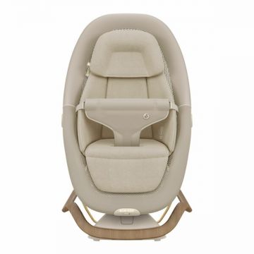 Balansoar pentru copii Maxi-Cosi Dove Pro Elegance Beige cu vibratii, tetiera reglabila, 3 pozitii de inclinare, huse detasabile, greutate admisa 15 kg