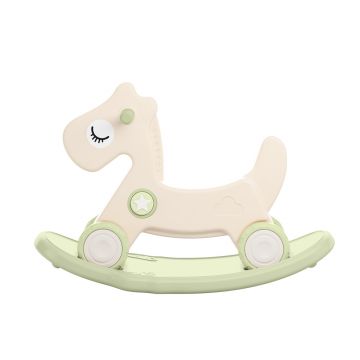 Balansoar si premergator Kinderplay tip calut, pentru copii 1 si 4 ani, sunete interactive, ergonomic, verde