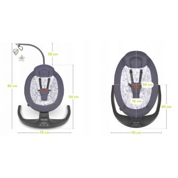 Balansoar si sezlong copii Lionelo Ralf 2 in 1 electric Gri Grafit