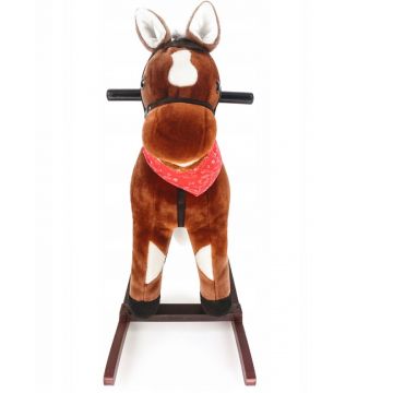 Calut balansoar interactiv pentru copii  Matadi, cu sunete si miscare, dimensiune 78 x 74 cm, realizat din plus brown