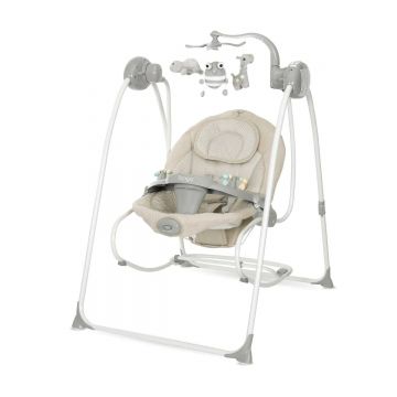 Leagan electric 2 in 1 cu vibratii Lorelli Tango 2025 Bej Dots