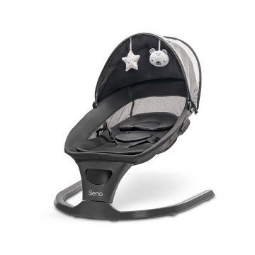 Leagan electric Siena Graphite 0-12 luni, 5 viteze de leganare, senzor inteligent de miscare, telecomanda, panou muzical