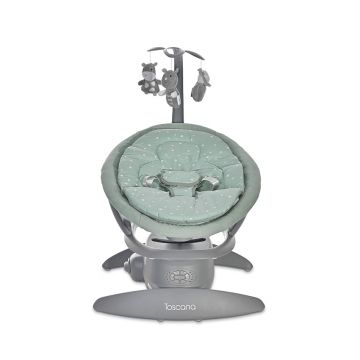 Leagan electric Toscana Frosty Green Stars rotativ, panou muzical, telecomanda
