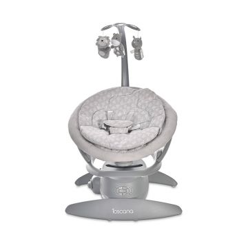Leagan electric Toscana Grey Trees rotativ, panou muzical, telecomanda